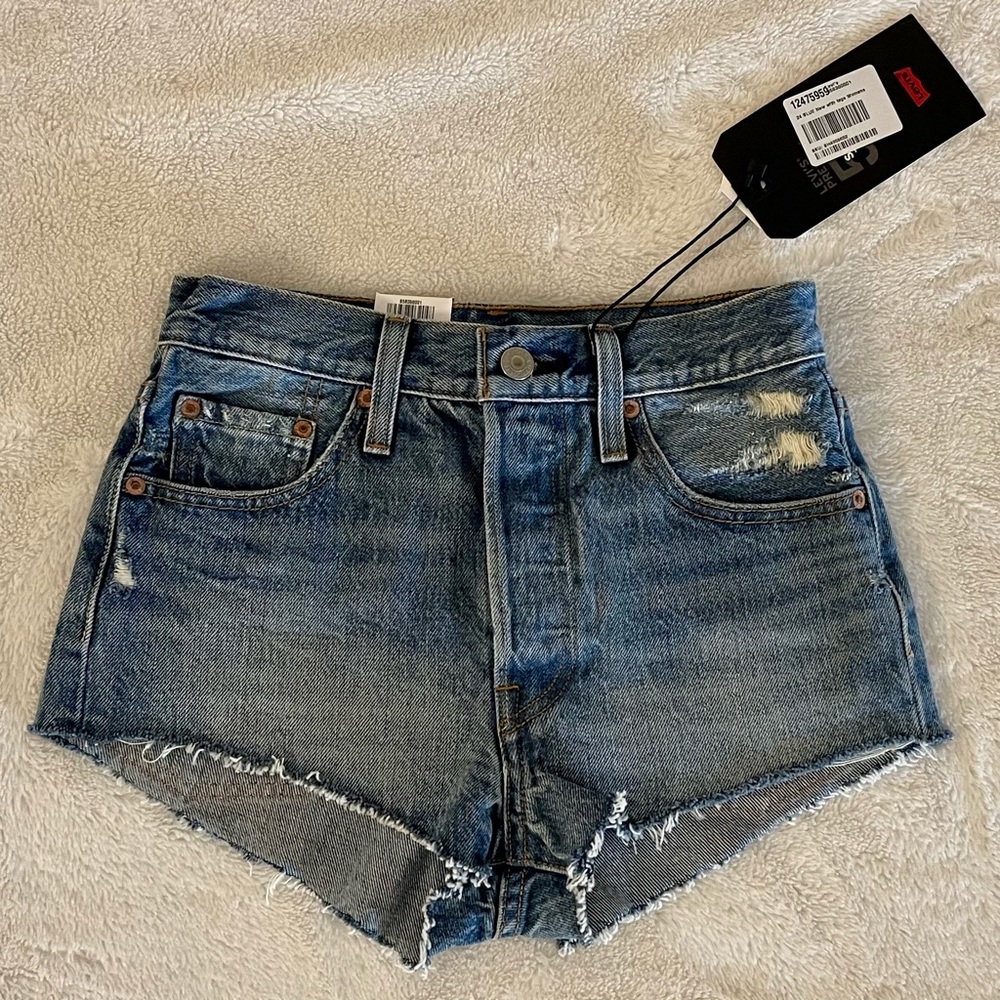 Levi’s 501 button fly high rise micro shorts